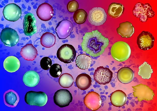 barevné bakterie